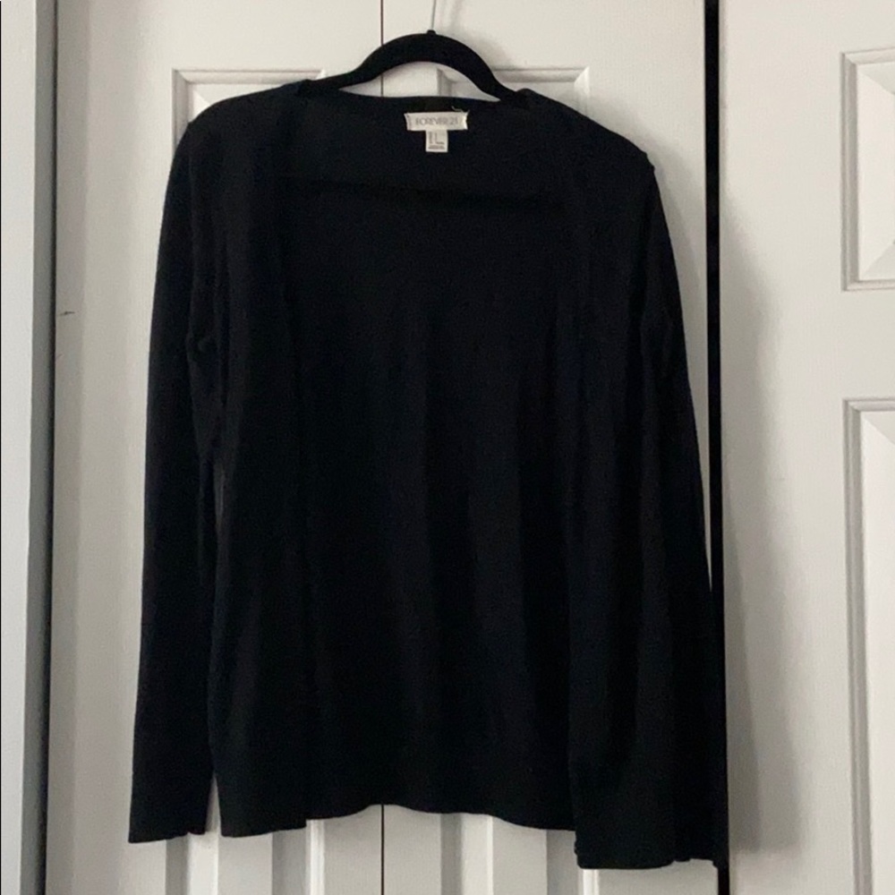 Button Down Black Cardigan from Forever21
